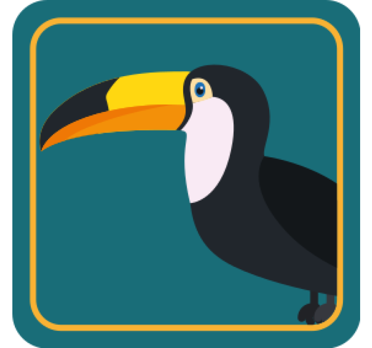 Colorful Toucan cartoon modern coaster - TenStickers