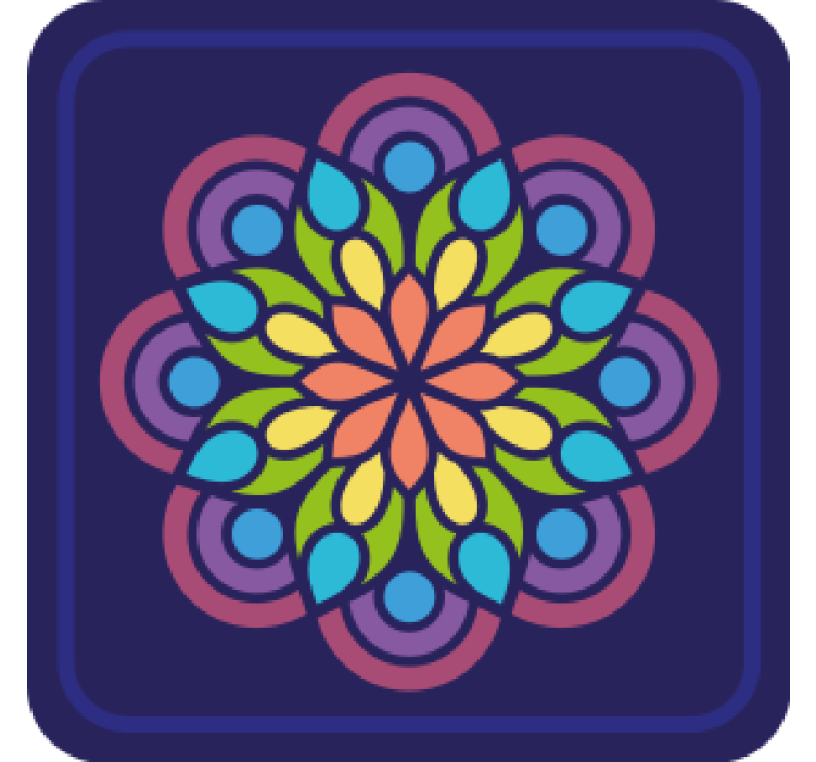 Rainbow lotus geek coasters - TenStickers