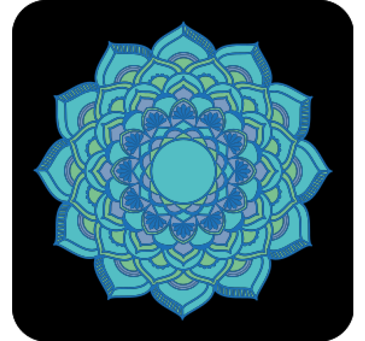 Intricate blue floral coaster - TenStickers