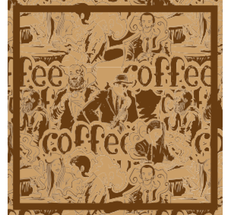 Vintage coffee characters coaster - TenStickers
