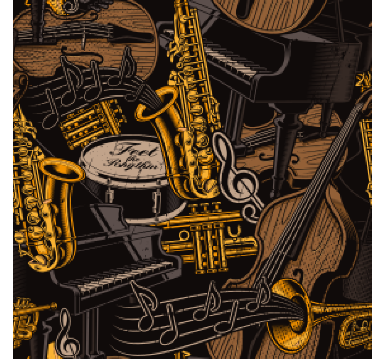 Cartoon music doodles modern coaster - TenStickers