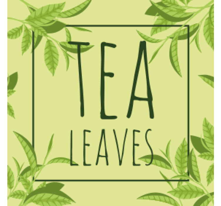 Text coasters with tea leaves design - TenStickers
