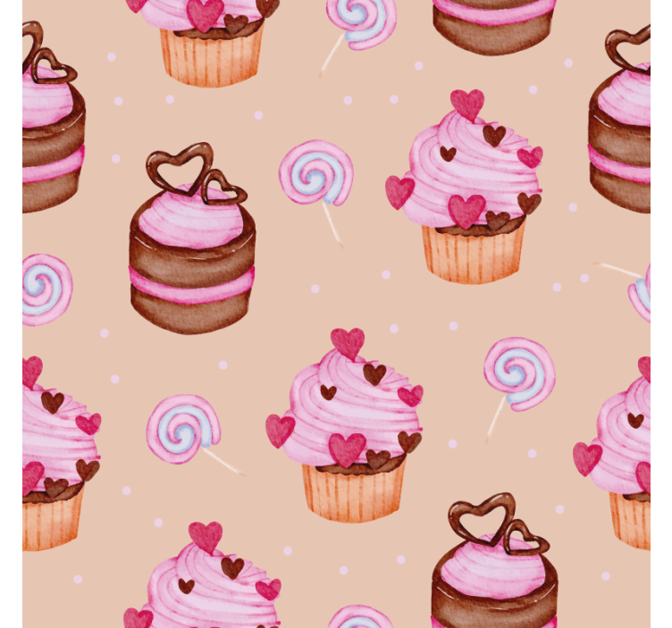 Personalised coasters sweet cupcake design - TenStickers