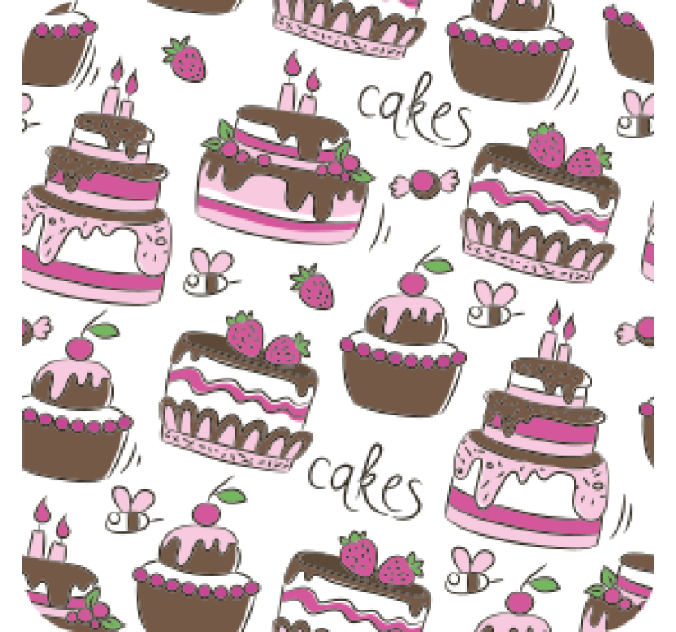 Birthday cake pattern modern coaster - TenStickers