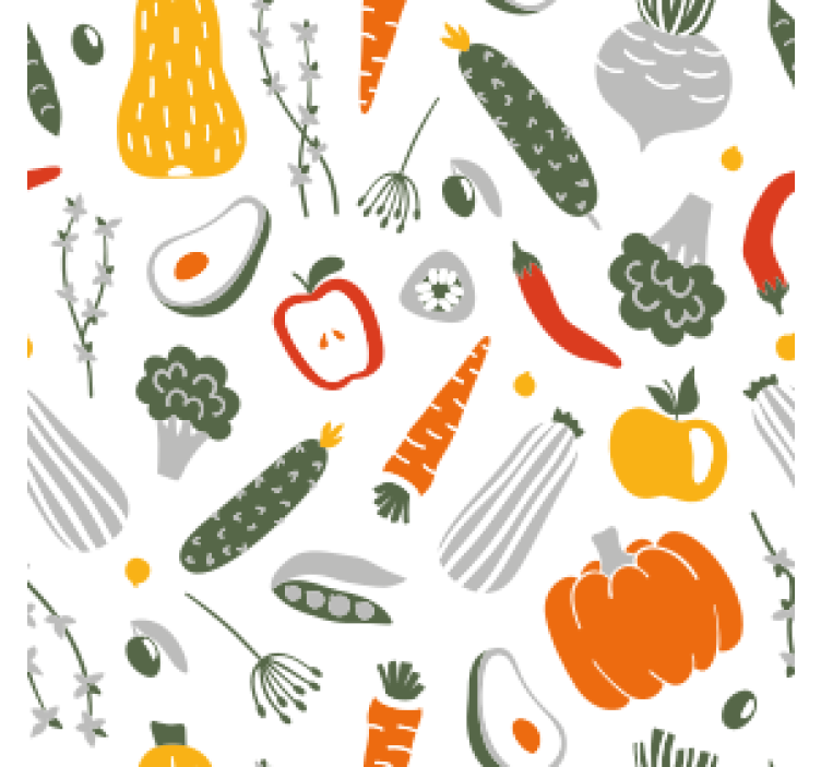 Modern coasters with colorful vegetable design - TenStickers