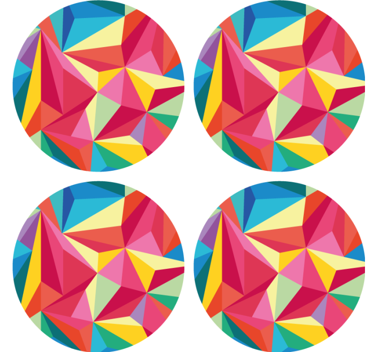 Coaster with lively geometric designs - TenStickers