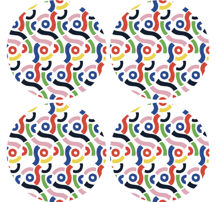 Colorful abstract patterns coaster - TenStickers