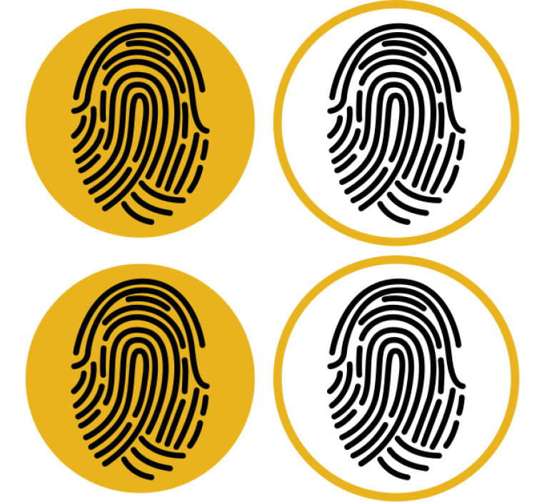 Geek coasters with distinctive fingerprint designs - TenStickers