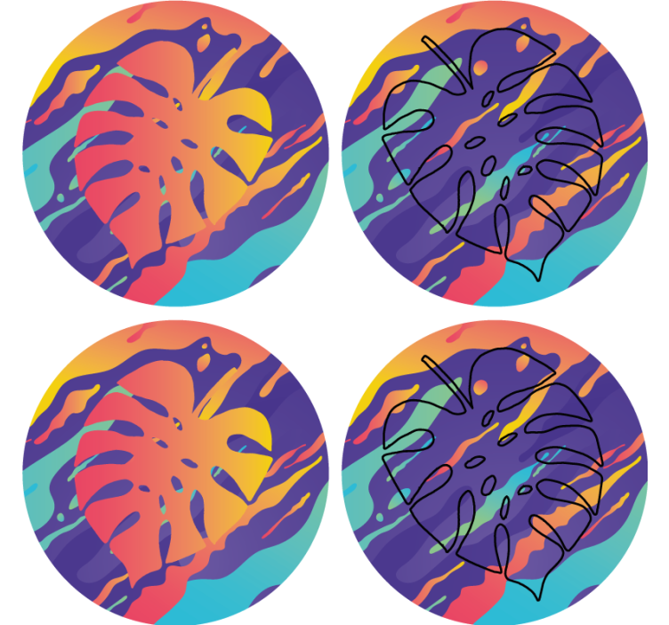 Colorful leaf patterns coaster - TenStickers