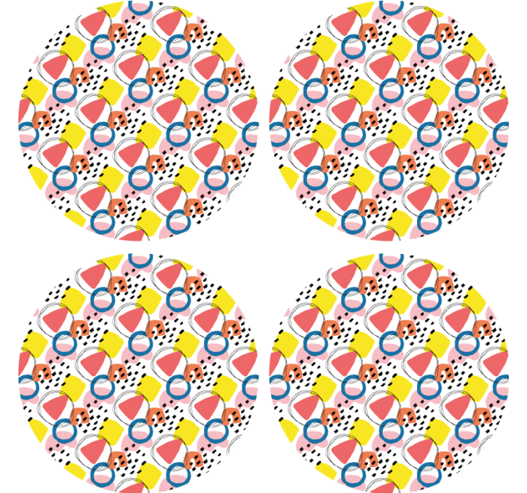 Geek coasters colorful abstract shapes - TenStickers