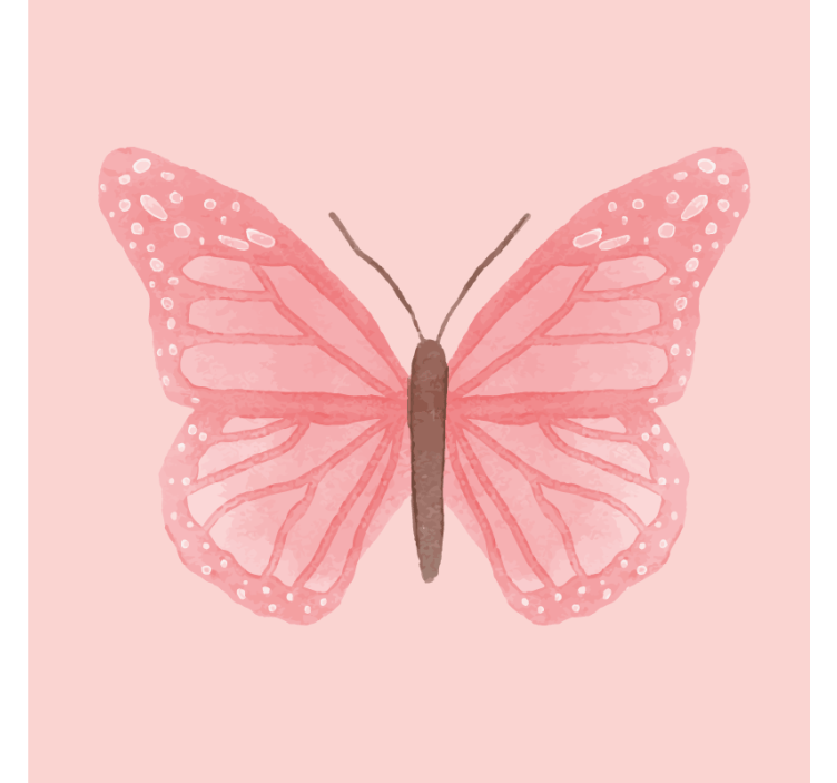 Vintage coasters pink butterfly artwork - TenStickers