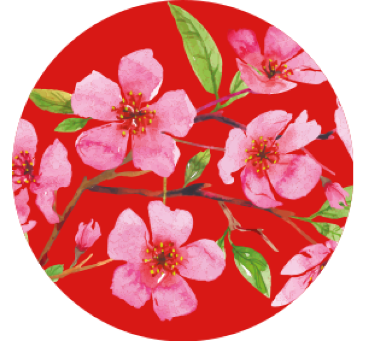 beautiful watercolor sakura flower coaster - TenStickers