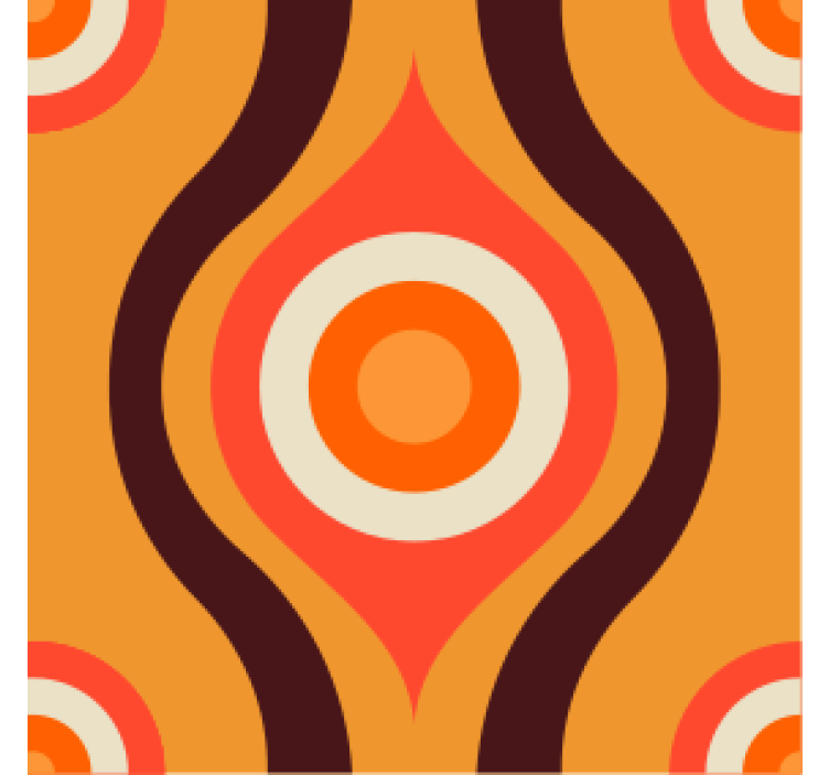 Orange colourful eye vintage coaster - TenStickers