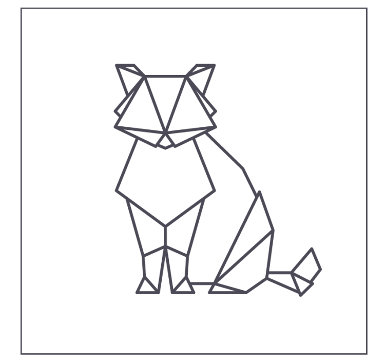 Geek coasters geometric cat figure - TenStickers