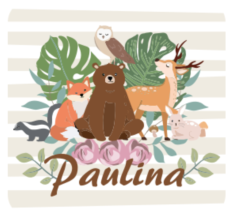 Girly woodland animals personalized coasters - TenStickers