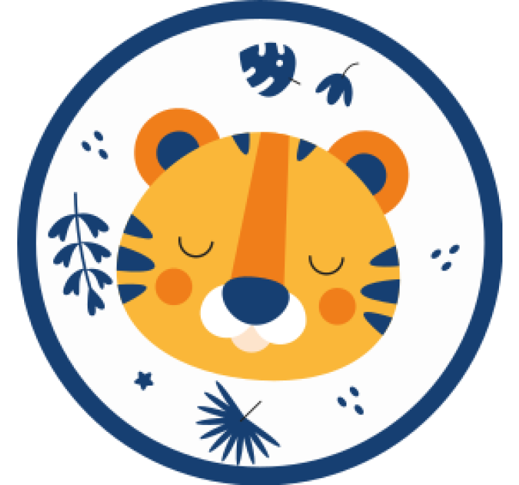 Tiger cub head and dragonfly pattern coaster - TenStickers