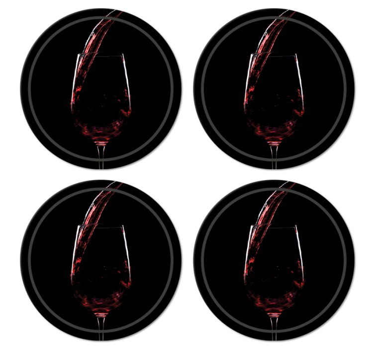 Red wine cup vintage coaster - TenStickers