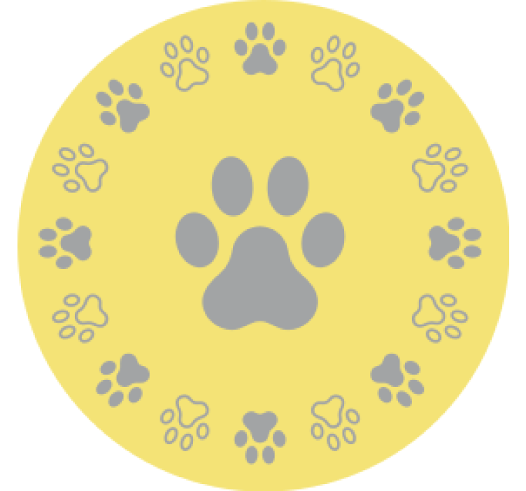 Modern coasters with paw print design - TenStickers