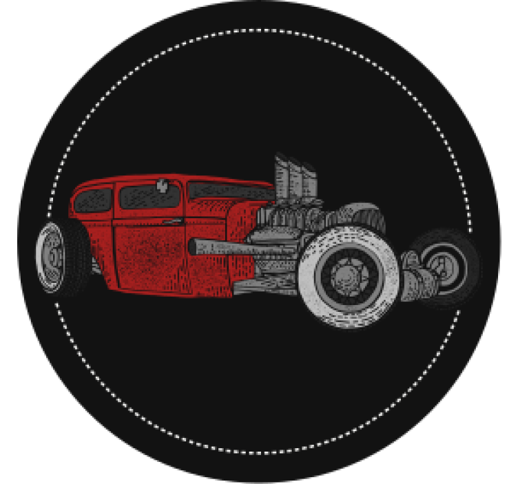 Vintage coasters classic hot rod illustration - TenStickers