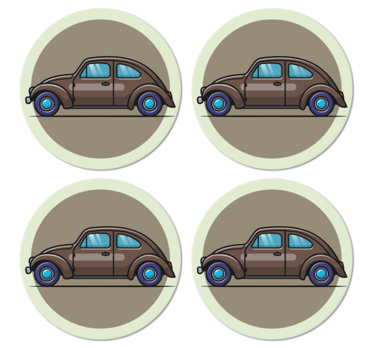 Vintage coasters vintage car artwork - TenStickers