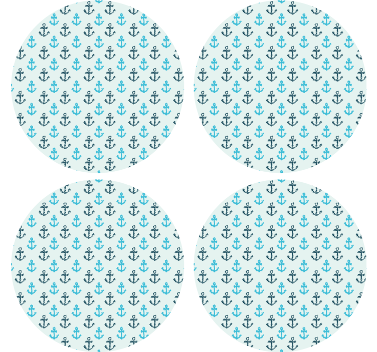 Coaster with anchor pattern design - TenStickers
