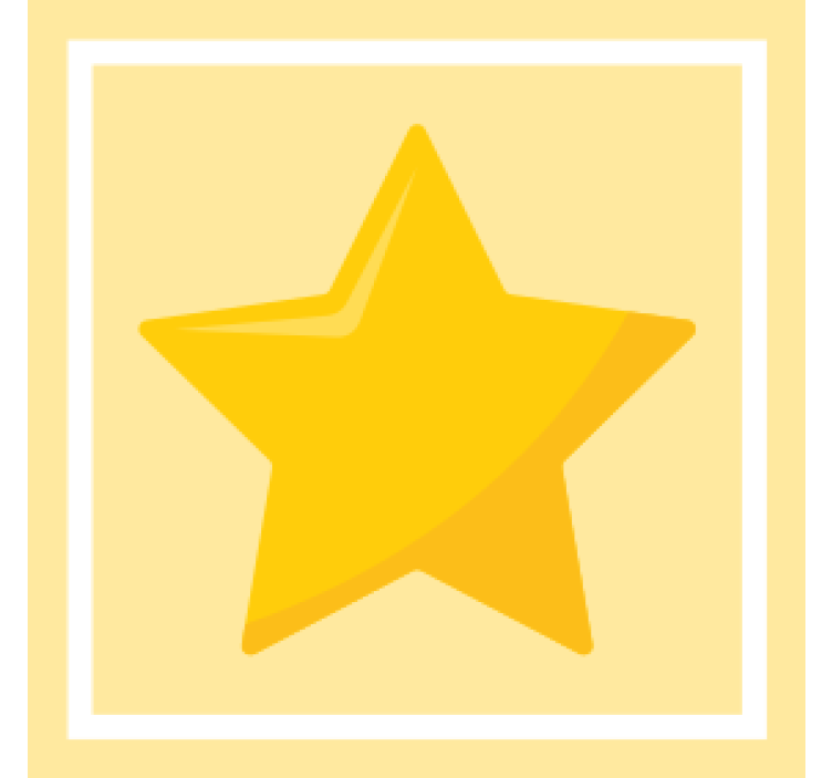 Yellow classic star modern coaster - TenStickers