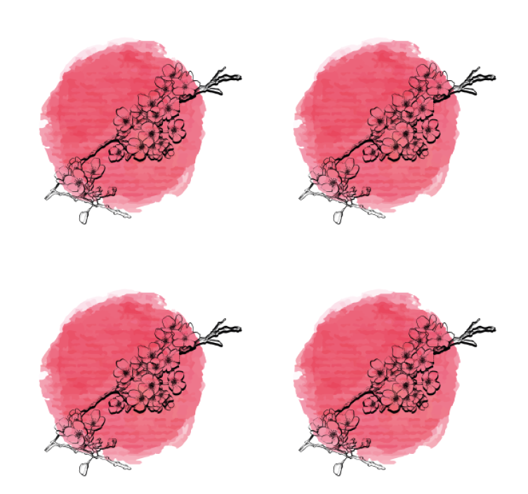 Floral outline on pink coaster - TenStickers