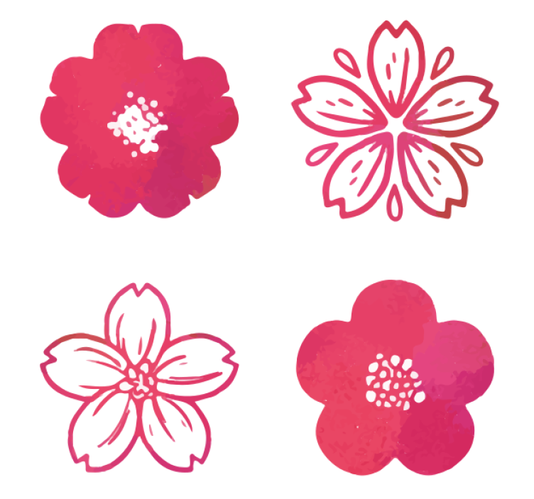 Modern coasters with pink floral design - TenStickers