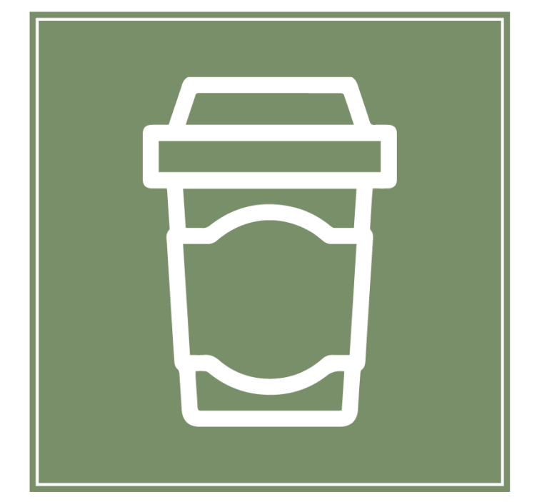 Modern coasters with coffee cup illustration - TenStickers