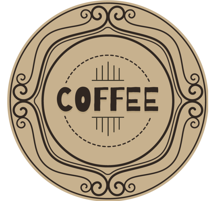Personalisable coasters elegant coffee round design - TenStickers