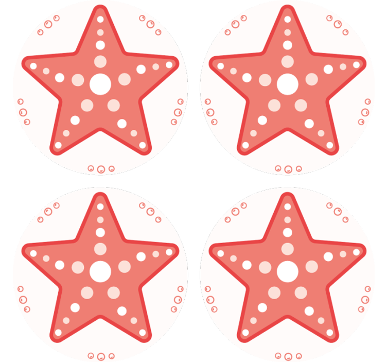 Cute red starfish modern coaster - TenStickers