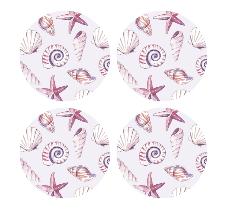 Geek coasters seashell and starfish designs - TenStickers