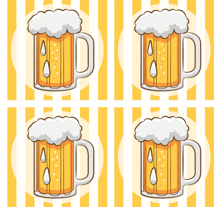Beer mats featuring illustrated beer mug - TenStickers