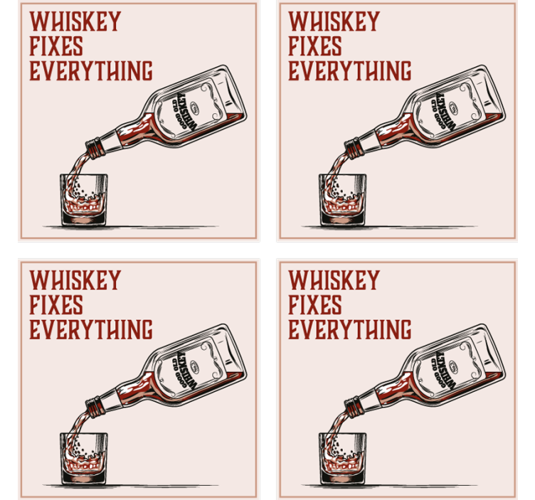Text coasters whiskey pouring visual - TenStickers