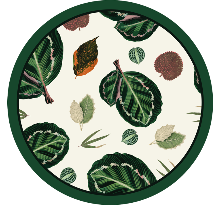 Leaf patterns motif coaster - TenStickers