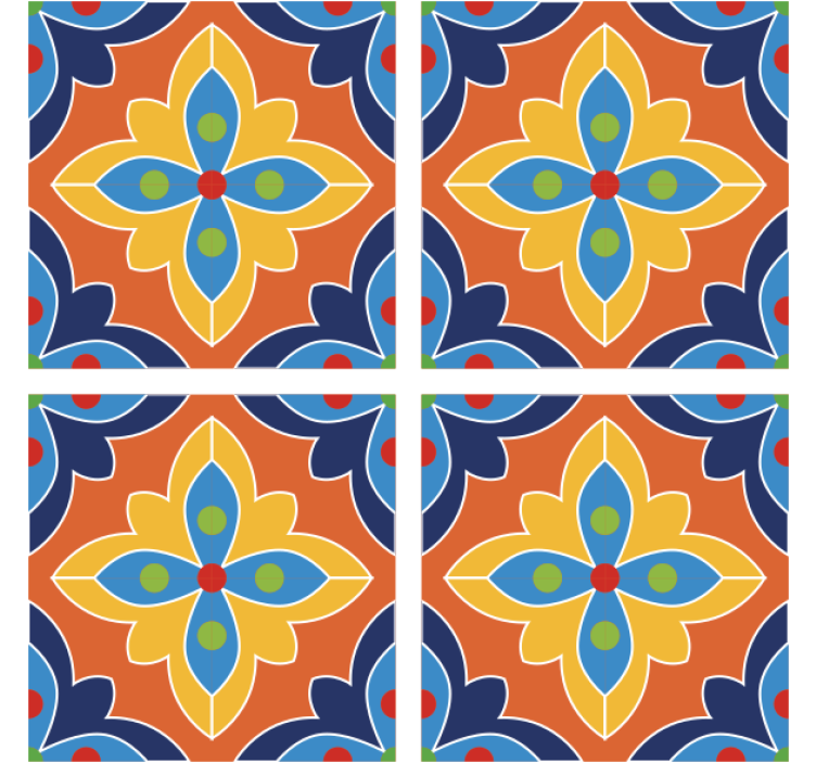 Vibrant floral illustration coaster - TenStickers