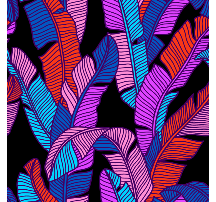 Vibrant leaf patterns coaster - TenStickers