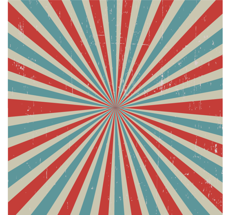 Blue and red retro pre-wash  vintage coaster - TenStickers