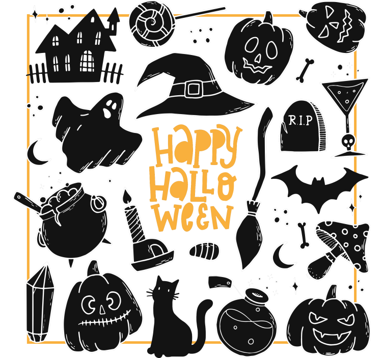 Halloween coasters with spooky halloween designs - TenStickers