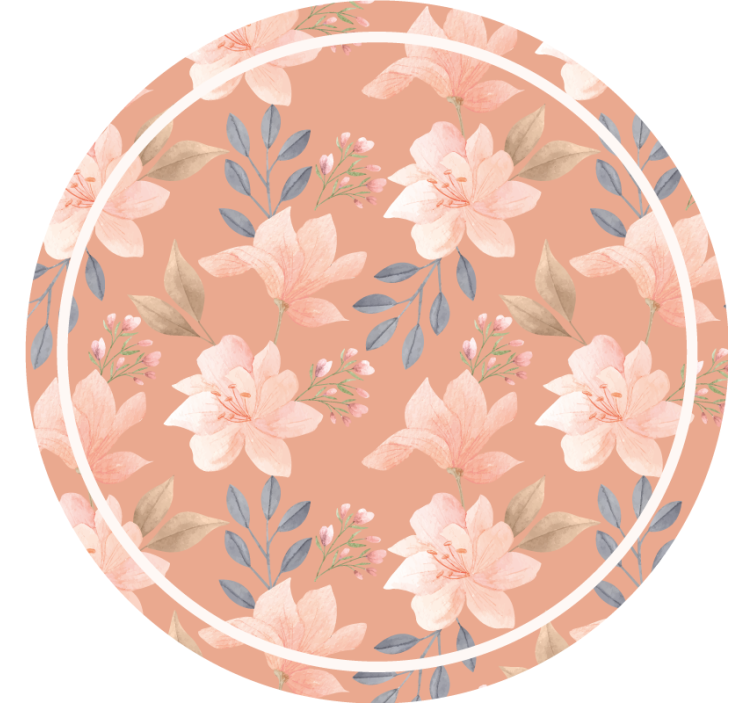Modern coasters floral pattern with leaves - TenStickers