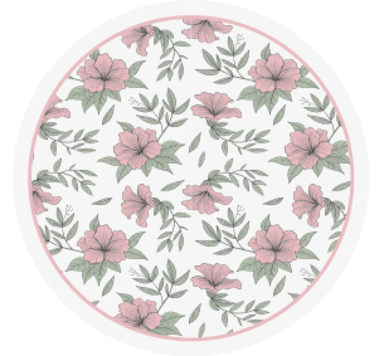Floral pattern round coaster - TenStickers