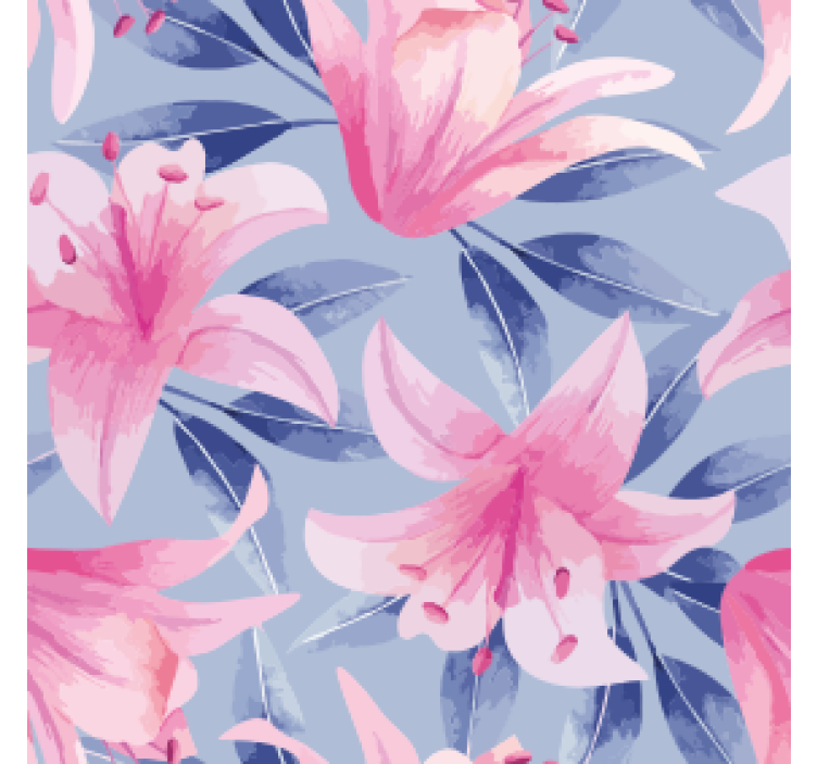Floral pattern with pink lilies coaster - TenStickers