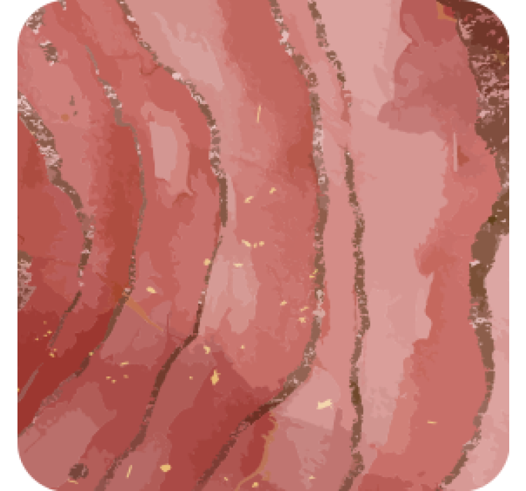 Coaster abstract pink marble swirls - TenStickers