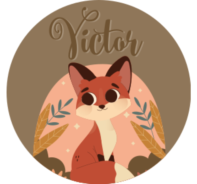 Personalisable coasters with cute fox character - TenStickers