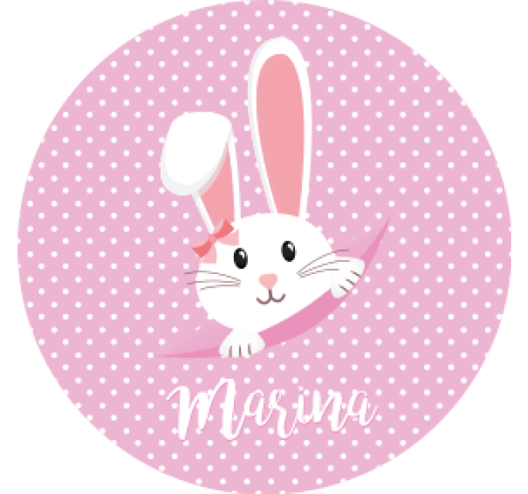 Vintage coasters bunny character with bow - TenStickers