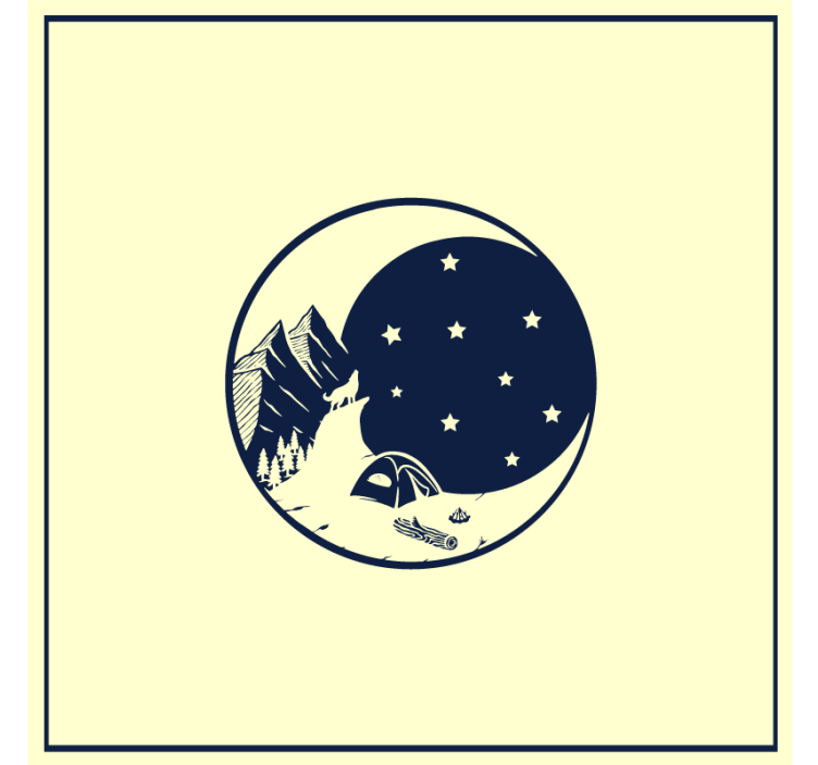 Modern coasters mountain night landscape - TenStickers