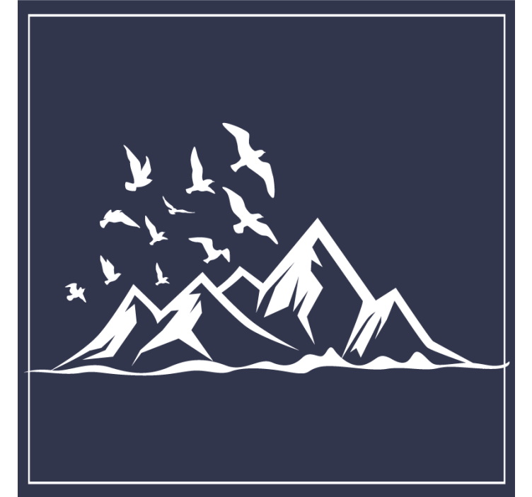 Mountain landscape silhouette coaster - TenStickers