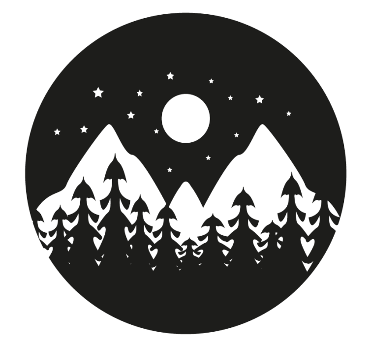Mountain night landscape coaster - TenStickers