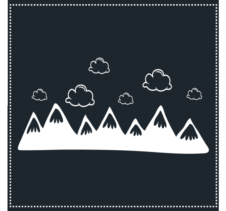 Mountain silhouette with clouds coaster - TenStickers