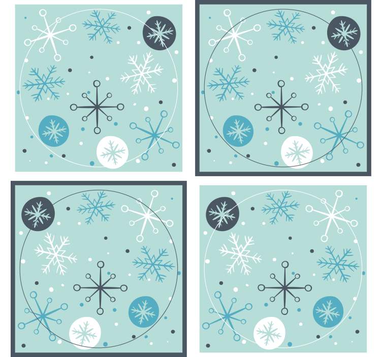 Christmas coasters snowflake patterns set - TenStickers